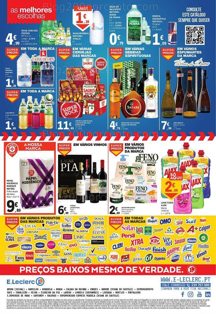Antevisão Folheto E-LECLERC Promoções Fim de Semana - 22 a 24 setembro