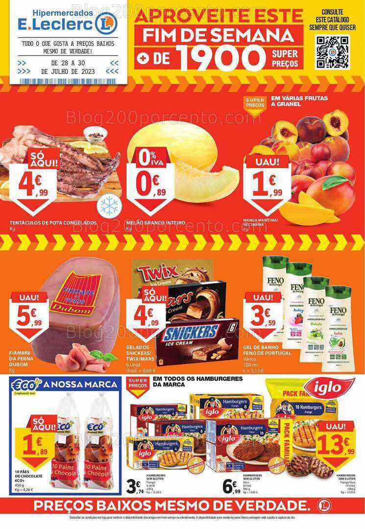 Antevisão Folheto E-LECLERC Promoções Fim de Semana - 28 a 30 julho