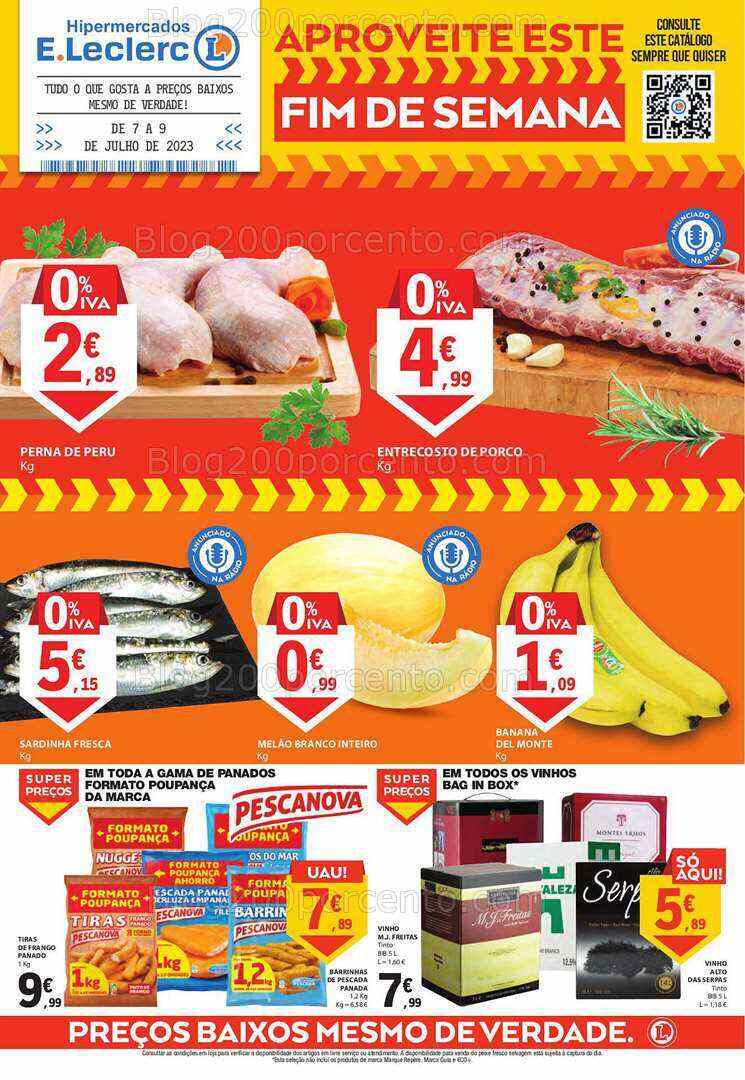 Antevisão Folheto E-LECLERC Promoções Fim de Semana - 7 a 9 julho