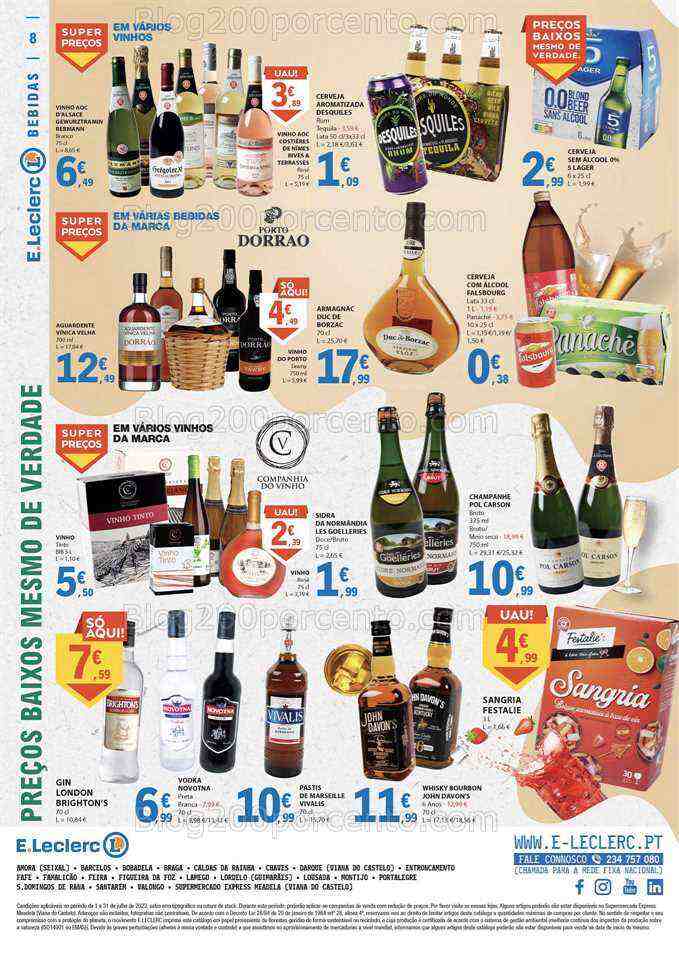 Antevisão Folheto E-LECLERC Gelados e Bebidas Promoções de 1 a 31 julho
