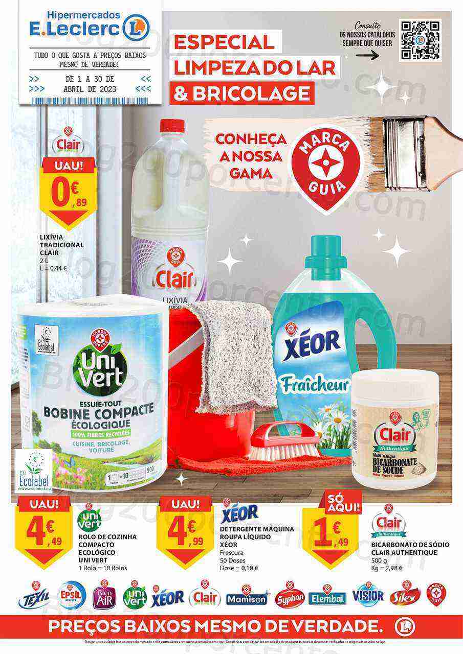 Antevisão Folheto E-LECLERC Bricolage e Limpeza Promoções de 1 a 30 abril