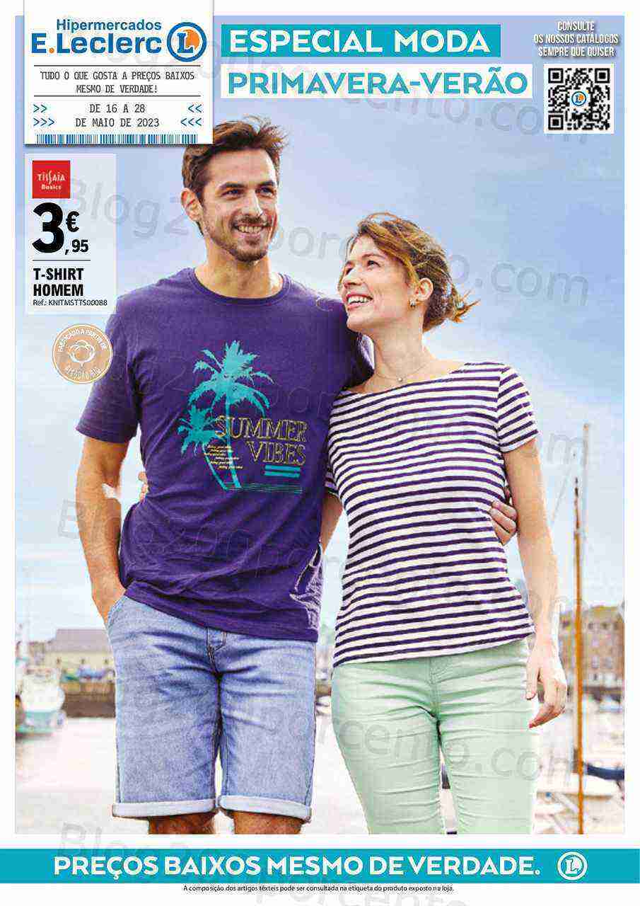 Antevisão Folheto E-LECLERC Moda Primavera - Verão Promoções de 16 a 28 maio