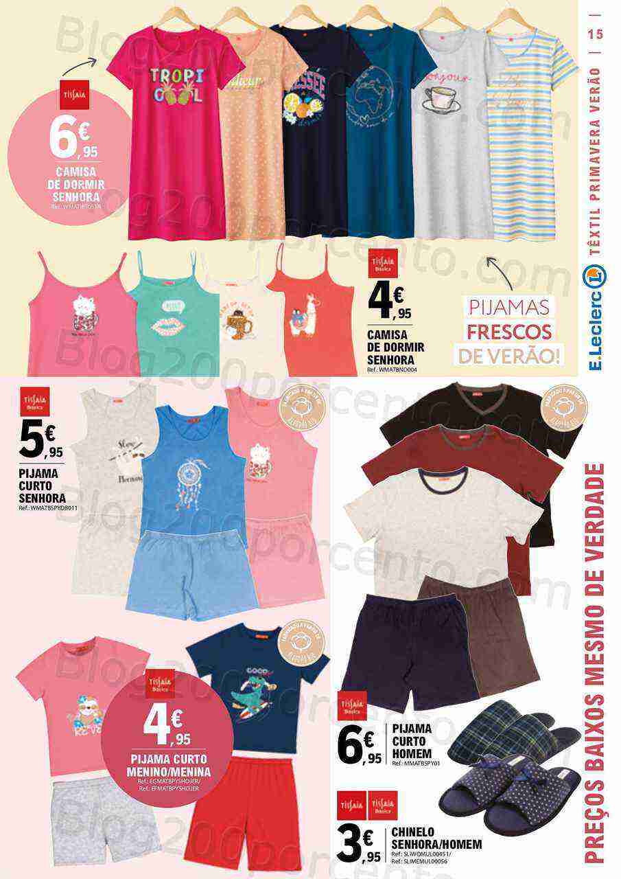 Antevisão Folheto E-LECLERC Moda Primavera - Verão Promoções de 16 a 28 maio