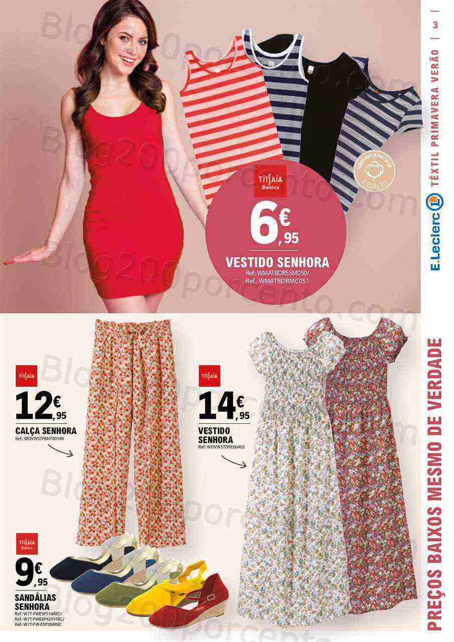 Antevisão Folheto E-LECLERC Moda Primavera - Verão Promoções de 16 a 28 maio