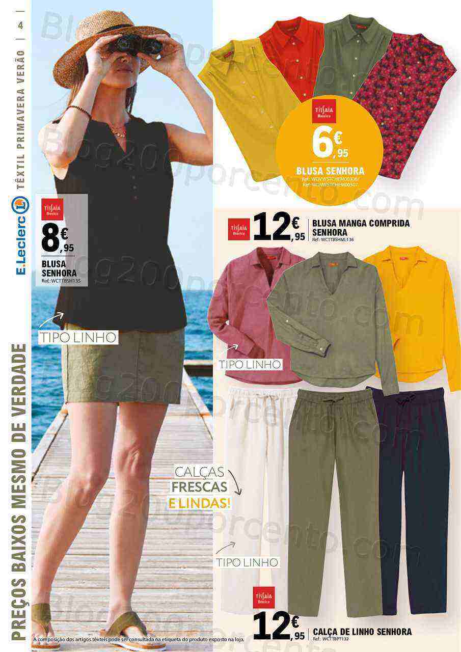 Antevisão Folheto E-LECLERC Moda Primavera - Verão Promoções de 16 a 28 maio