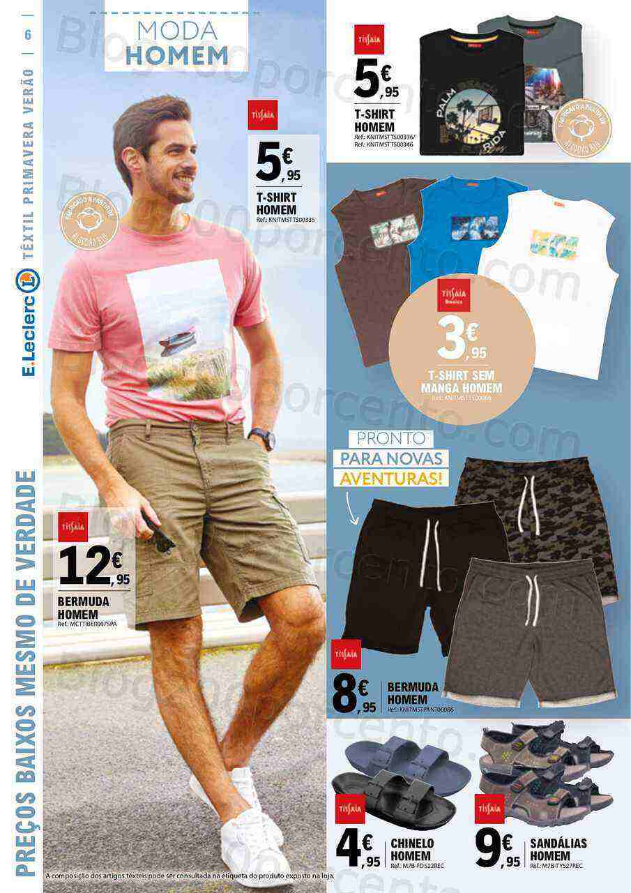 Antevisão Folheto E-LECLERC Moda Primavera - Verão Promoções de 16 a 28 maio