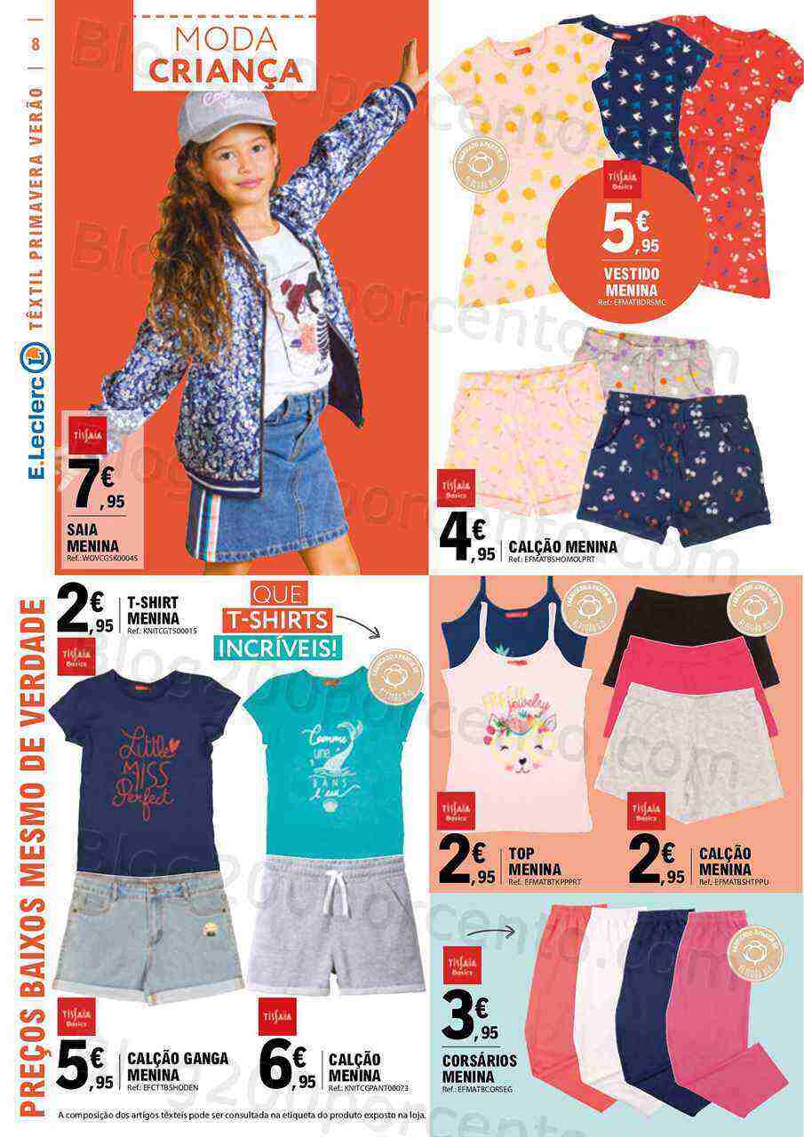 Antevisão Folheto E-LECLERC Moda Primavera - Verão Promoções de 16 a 28 maio