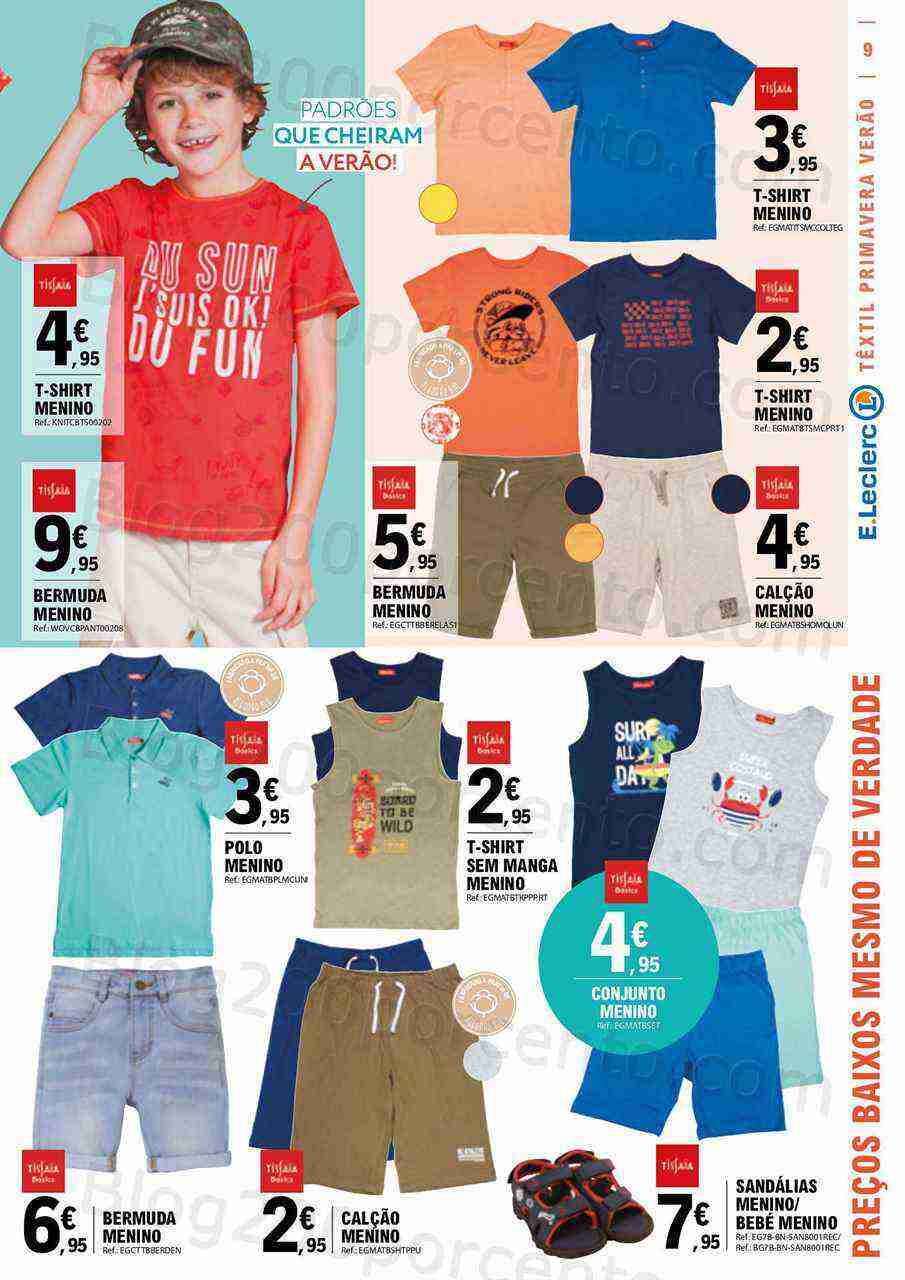 Antevisão Folheto E-LECLERC Moda Primavera - Verão Promoções de 16 a 28 maio