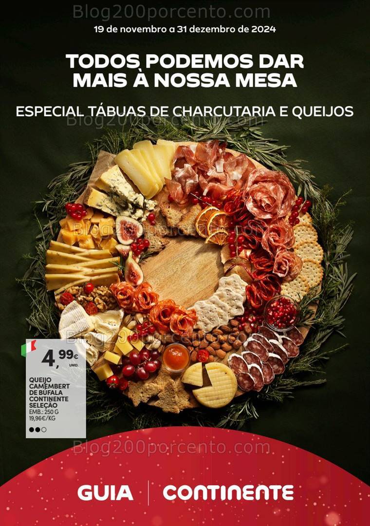 Antevisão Folheto CONTINENTE Charcutaria Natal Promoções de 19 novembro a 31 dezembro