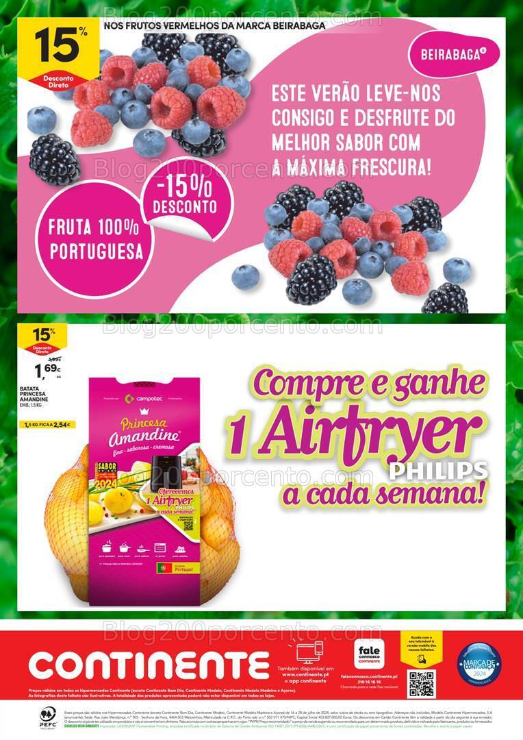 Antevisão Folheto CONTINENTE Especial Frutas e Legumes Promoções de 16 a 28 julho