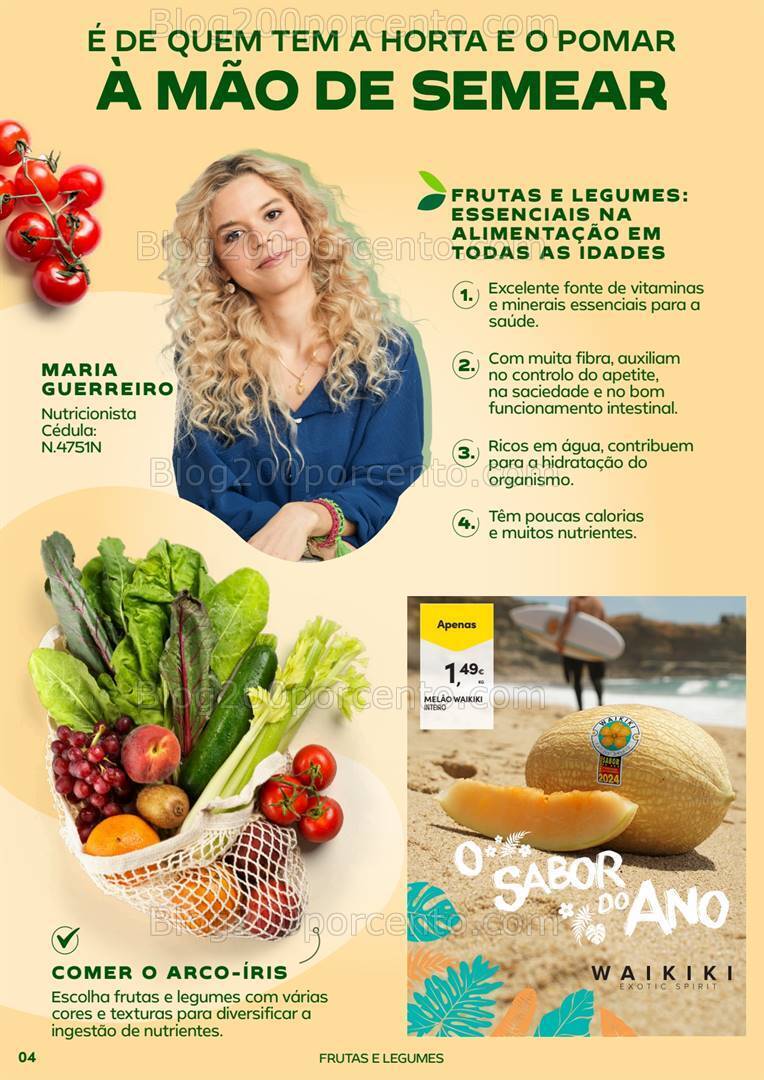 Antevisão Folheto CONTINENTE Especial Frutas e Legumes Promoções de 16 a 28 julho
