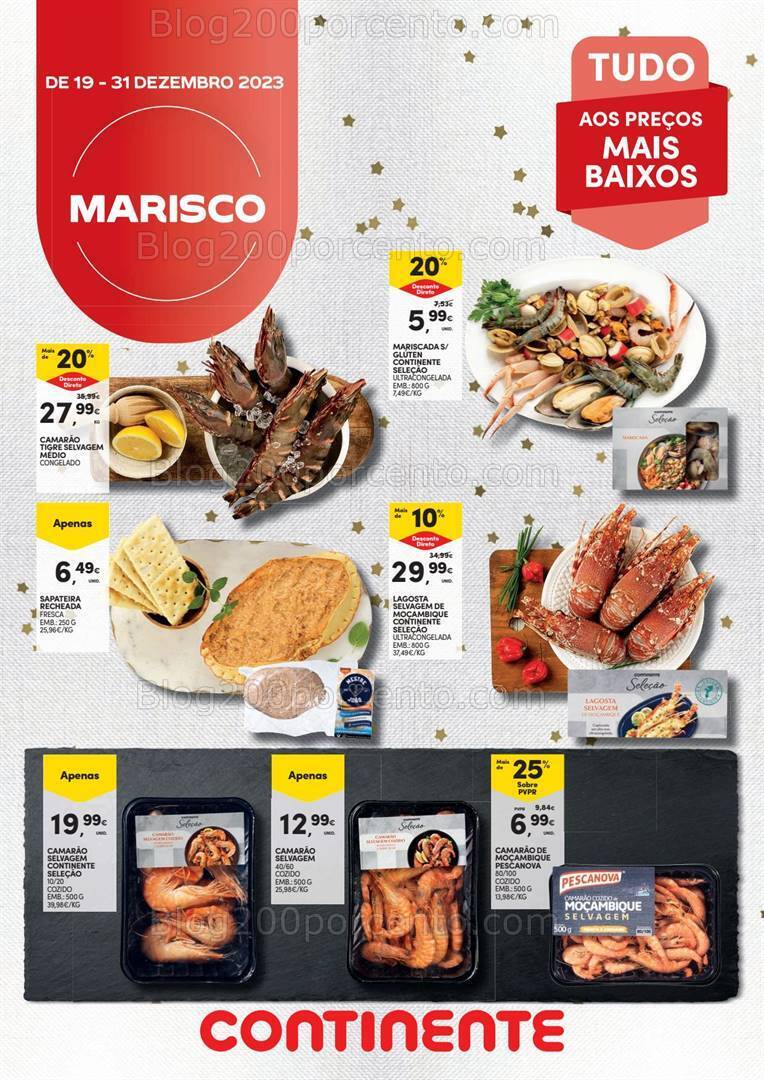 Antevisão Folheto CONTINENTE Especial Marisco Promoções de 19 a 31 dezembro
