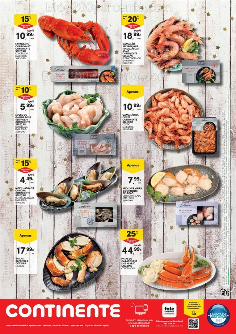 Antevisão Folheto CONTINENTE Especial Marisco Promoções de 19 a 31 dezembro