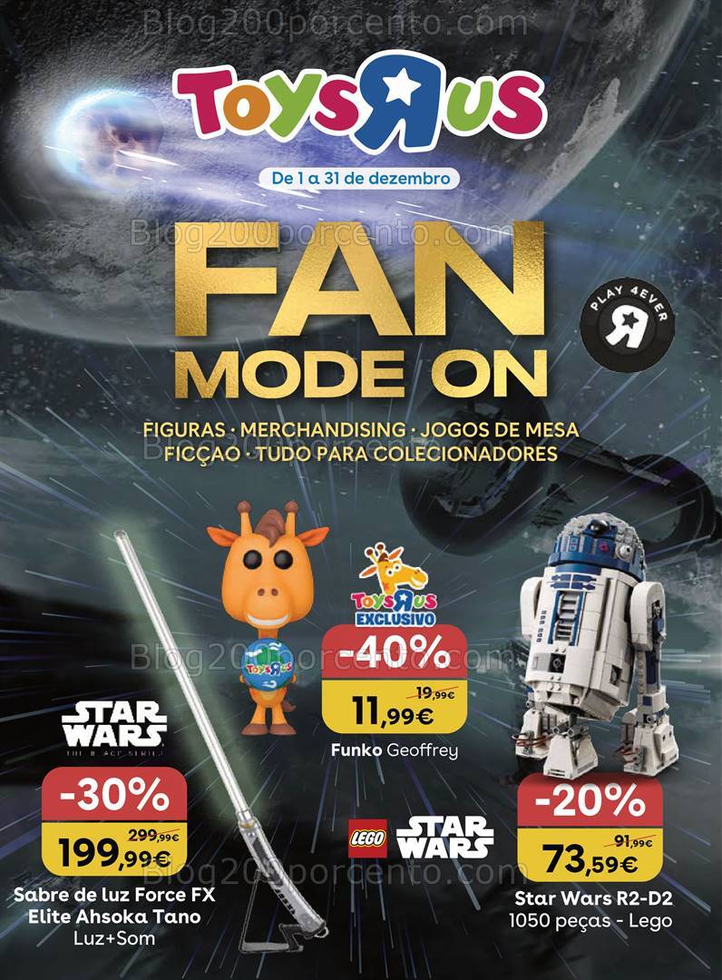 Antevisão Folheto TOYSRUS Fan Mode On Promoções até 31 dezembro
