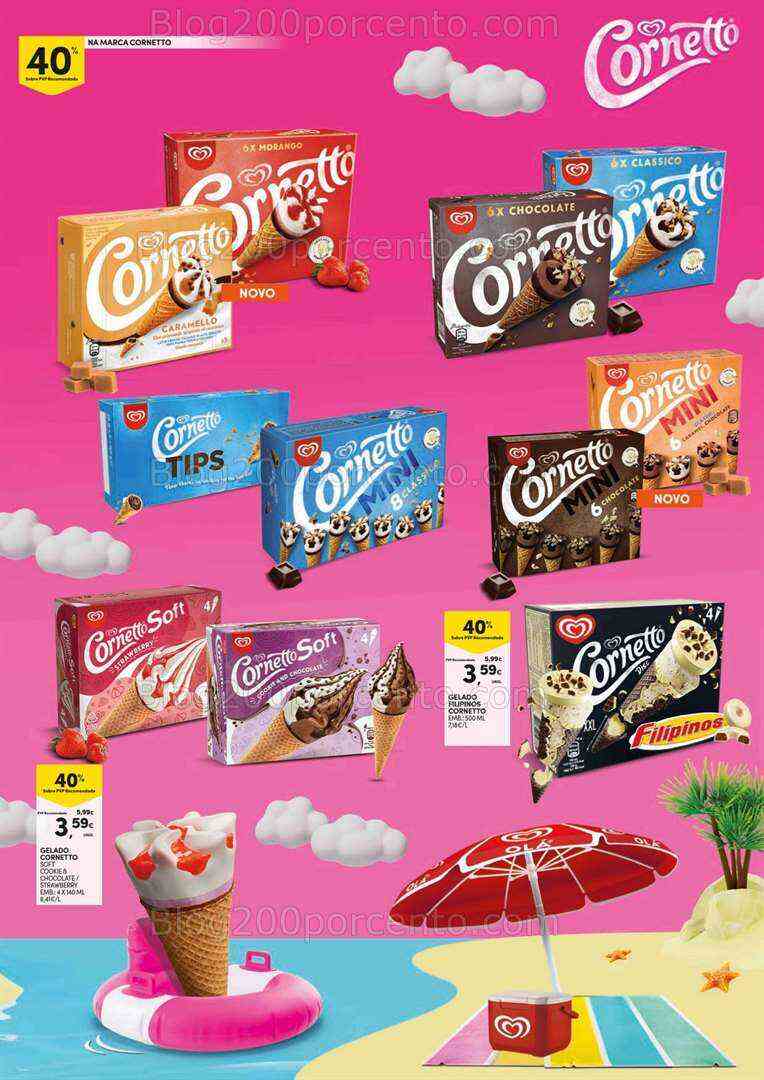 Antevisão Folheto CONTINENTE Feira de Gelados Promoções de 1 a 20 agosto