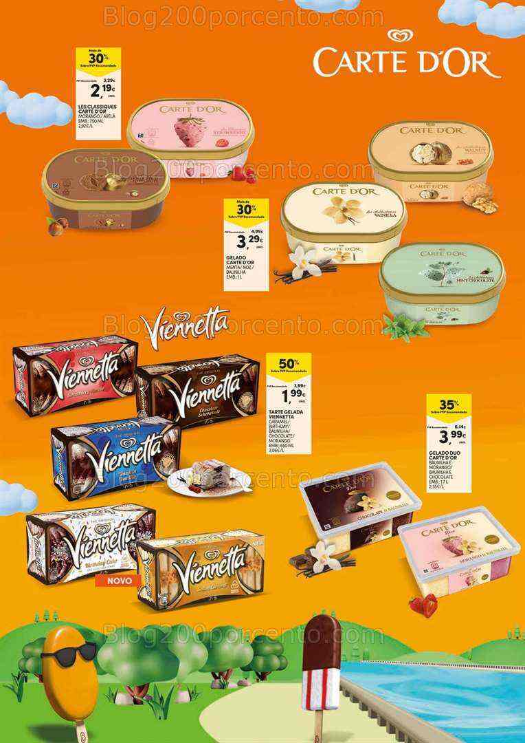 Antevisão Folheto CONTINENTE Feira de Gelados Promoções de 1 a 20 agosto