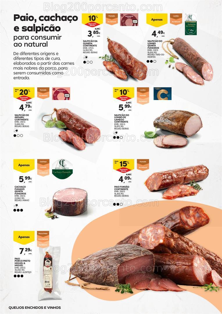 Antevisão Folheto CONTINENTE Feira Queijos Enchidos e Vinhos - 23 janeiro a 18 fevereiro