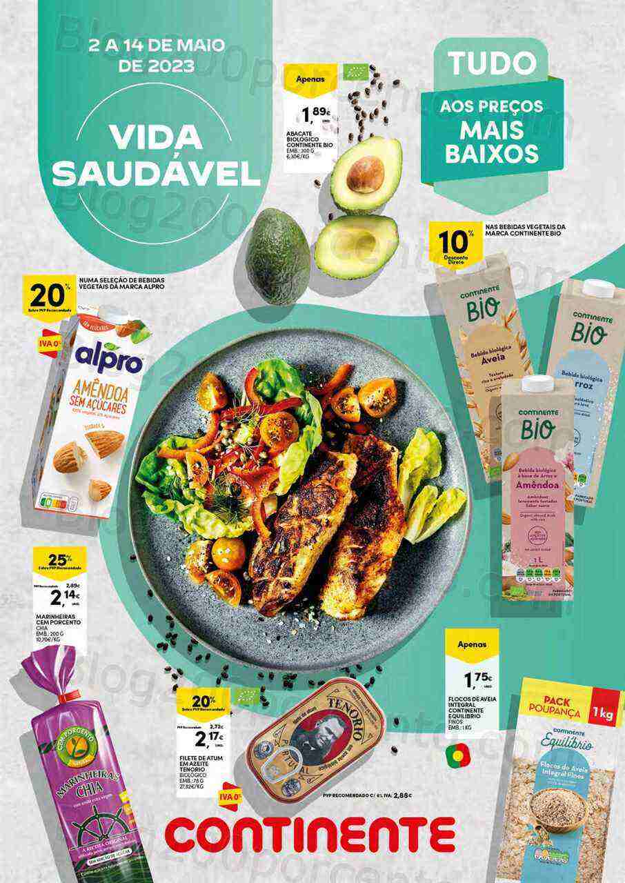 Antevisão Folheto CONTINENTE Feira da Vida Saudável Promoções de 2 a 14 maio