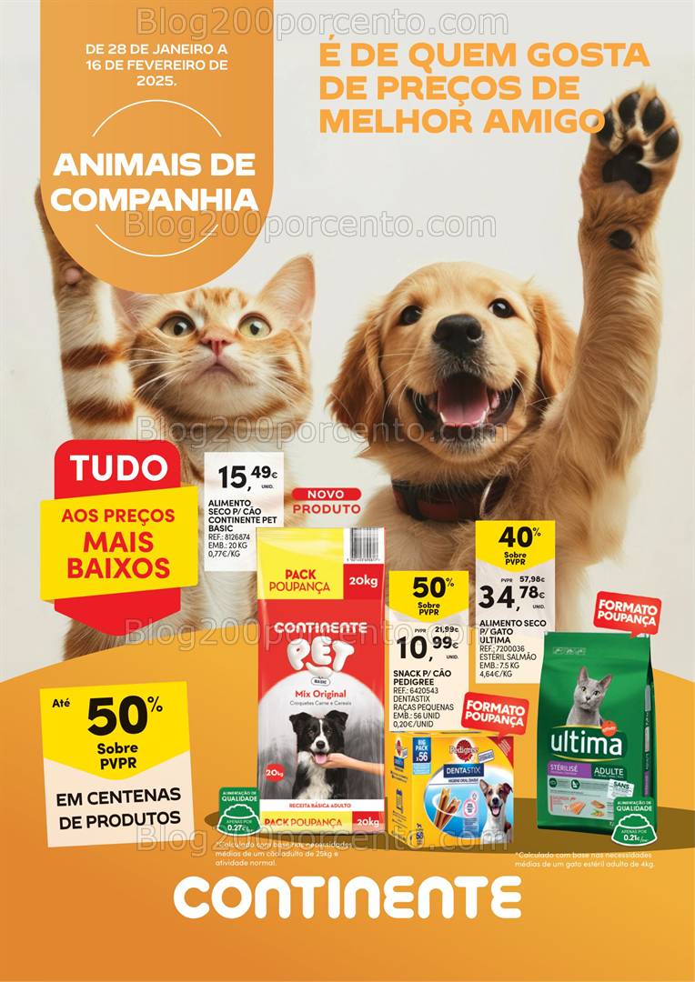 Antevisão Folheto CONTINENTE Pets Promoções de 28 janeiro a 16 fevereiro