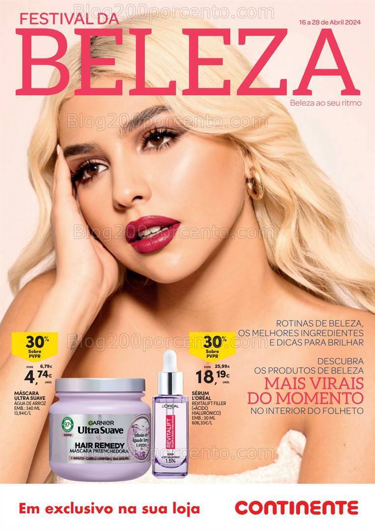 Antevisão Folheto CONTINENTE Festival da Beleza Promoções de 16 a 28 abril