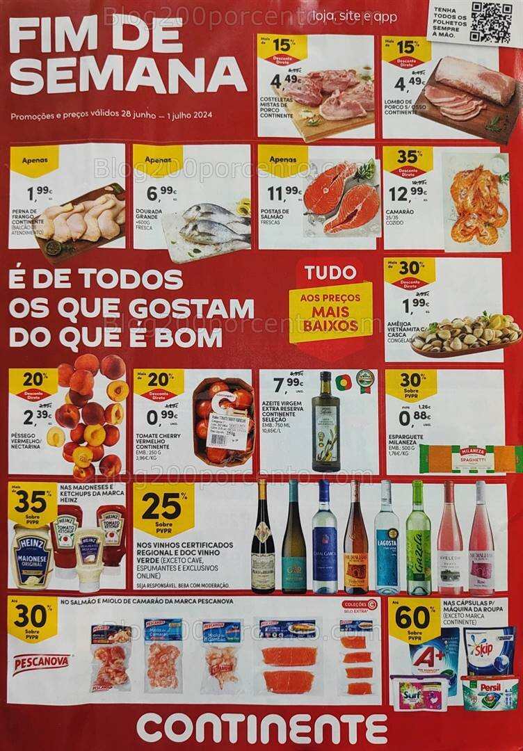 Antevisão Folheto CONTINENTE Promoções Fim de Semana - 28 junho a 1 julho