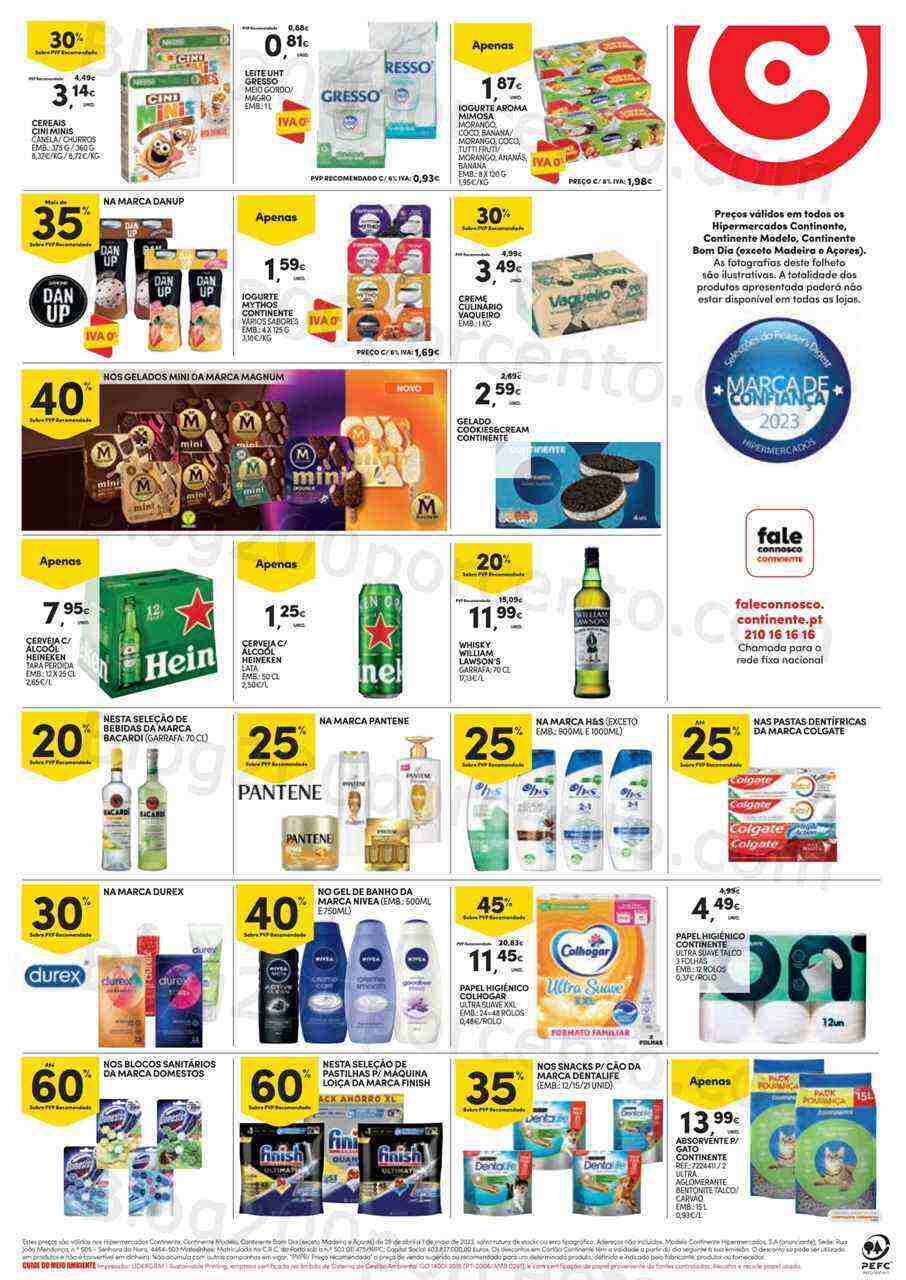 Antevisão Folheto CONTINENTE Promoções Fim de Semana - 28 abril a 1 maio