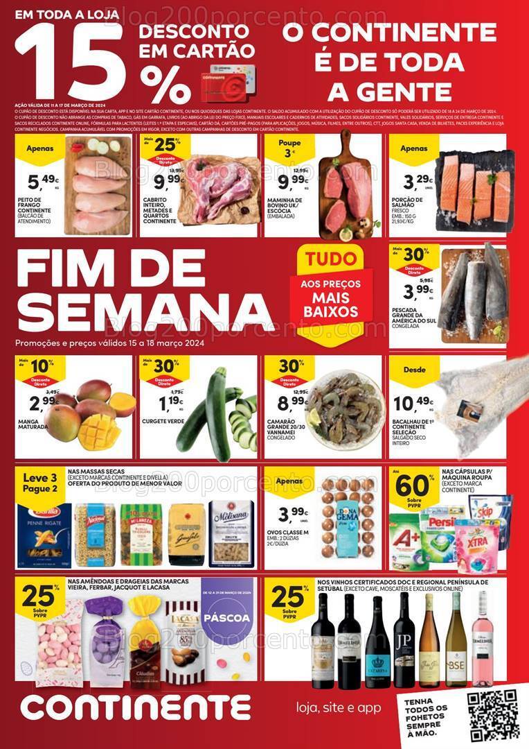 Antevisão Folheto CONTINENTE Promoções Fim de Semana - 15 a 18 março