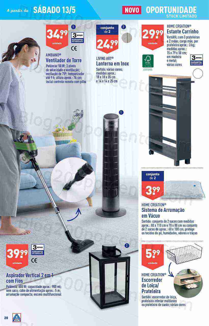 Aniversário Folheto ALDI Bazar Promoções a partir de 13 maio