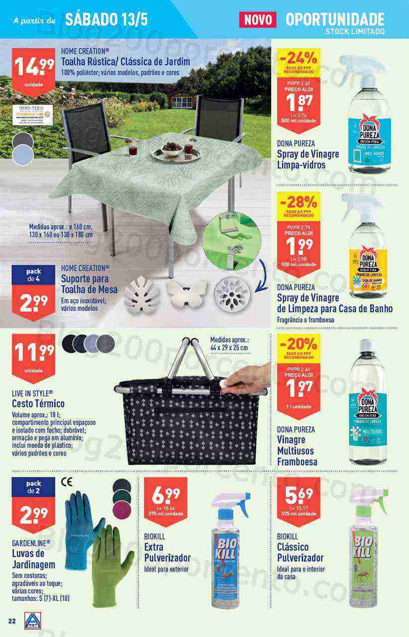 Aniversário Folheto ALDI Bazar Promoções a partir de 13 maio