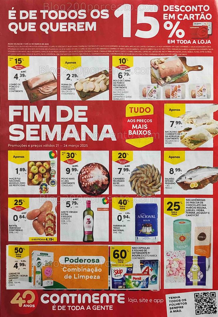 Antevisão Folheto CONTINENTE Promoções Fim de Semana - 21 a 24 março