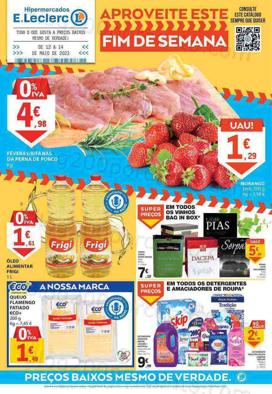 Antevisão Folheto E-LECLERC Promoções Fim de Semana - 12 a 14 maio