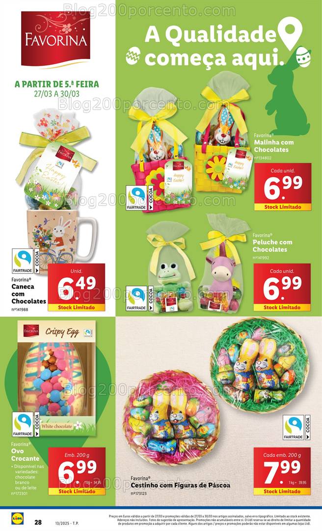 Antevisão Folheto LIDL Páscoa Deluxe Promoções de 27 a 30 março