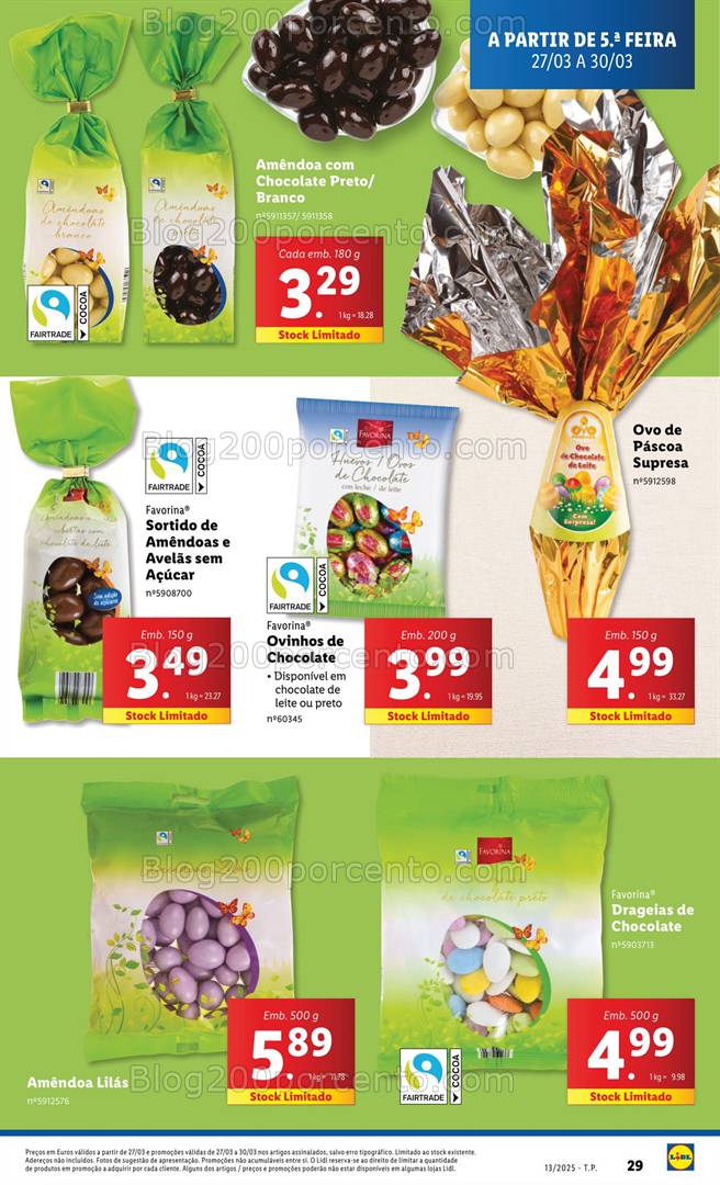 Antevisão Folheto LIDL Páscoa Deluxe Promoções de 27 a 30 março