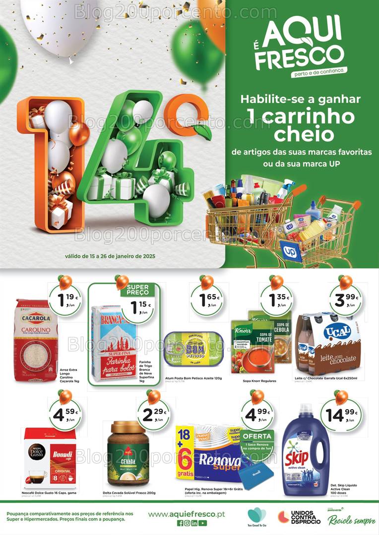 Antevisão Folheto AQUI É FRESCO Promoções de 15 a 26 janeiro