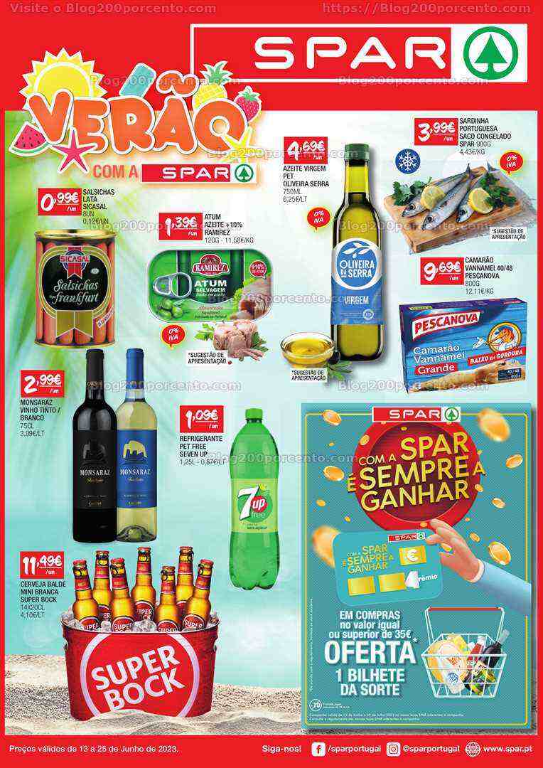 Antevisão Folheto SPAR Promoções de 13 a 25 junho
