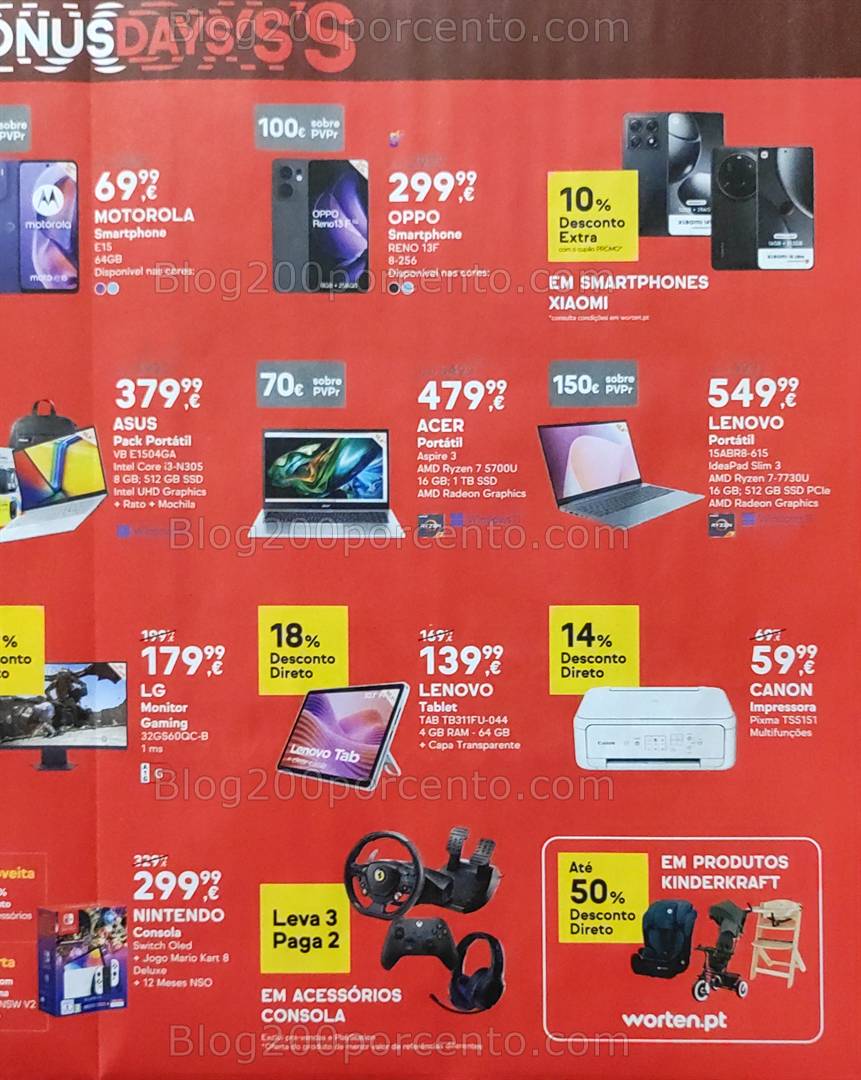 Antevisão Folheto WORTEN Bonus Days Promoções de 25 a 30 abril