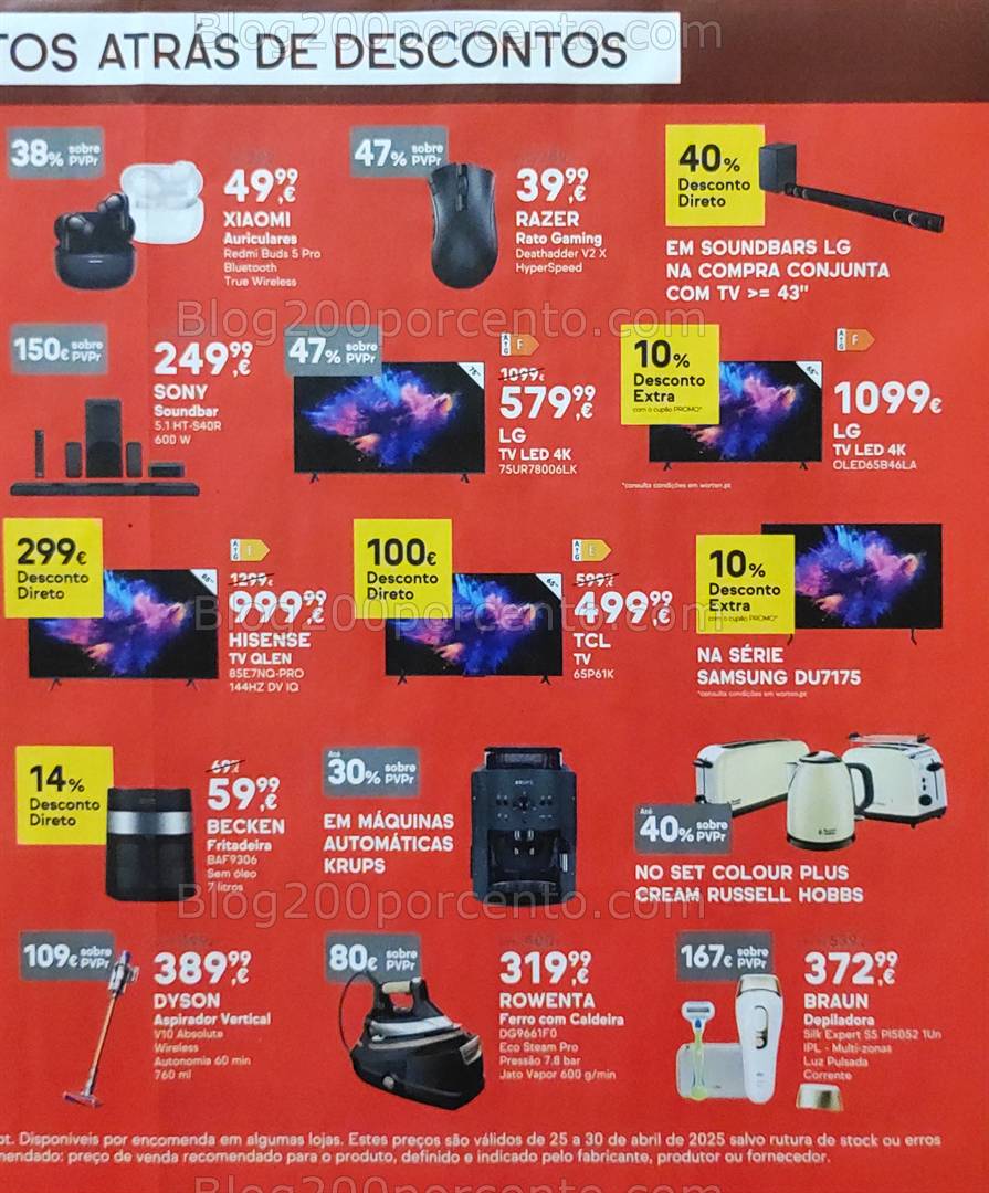 Antevisão Folheto WORTEN Bonus Days Promoções de 25 a 30 abril