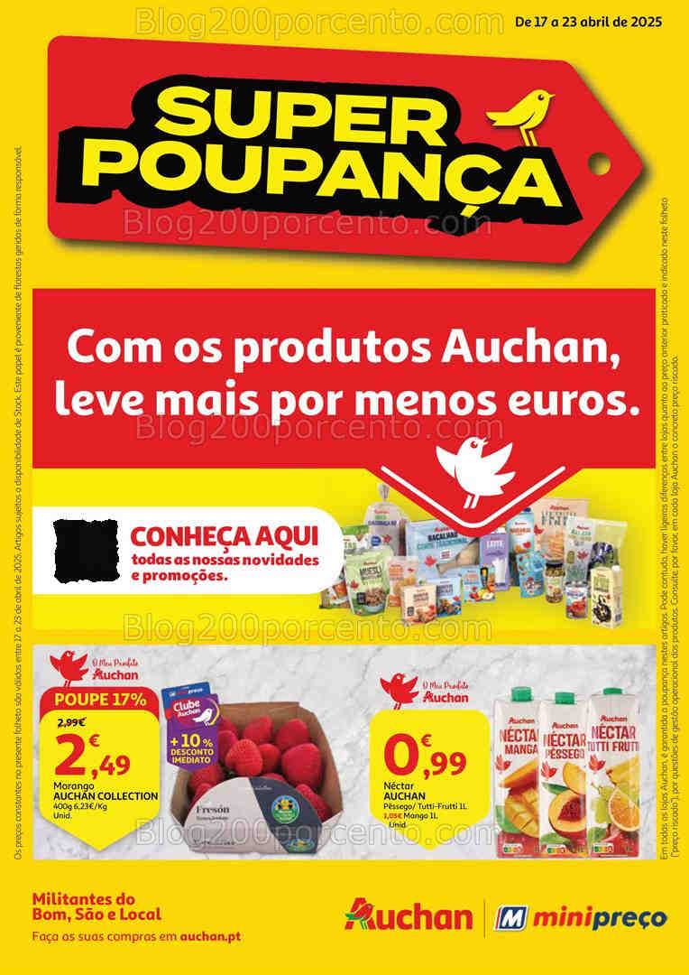 Antevisão Folheto MINIPREÇO - AUCHAN Promoções de 17 a 23 abril