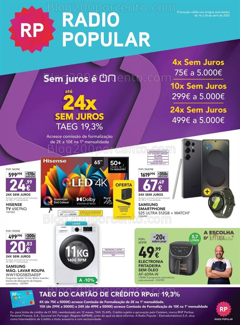 Antevisão Folheto RADIO POPULAR Promoções de 16 a 24 abril