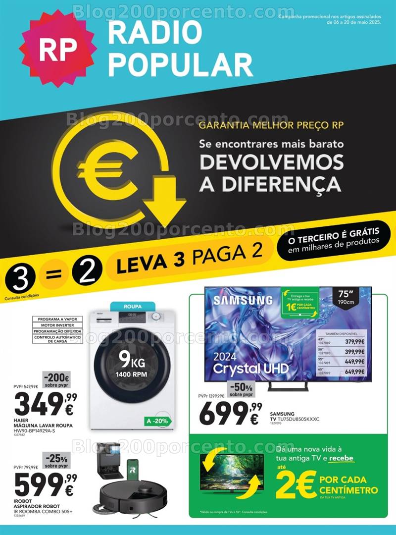 Antevisão Folheto RADIO POPULAR Promoções de 6 a 20 maio
