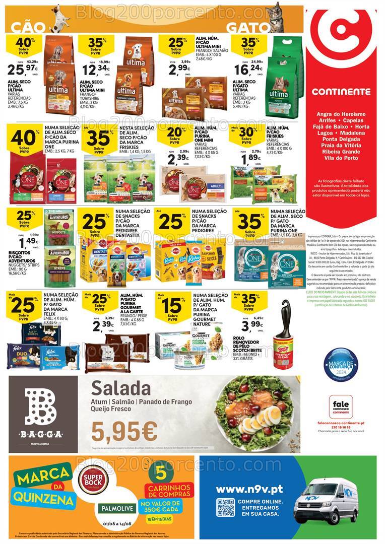 Antevisão Folheto CONTINENTE Açores Promoções de 1 a 14 agosto