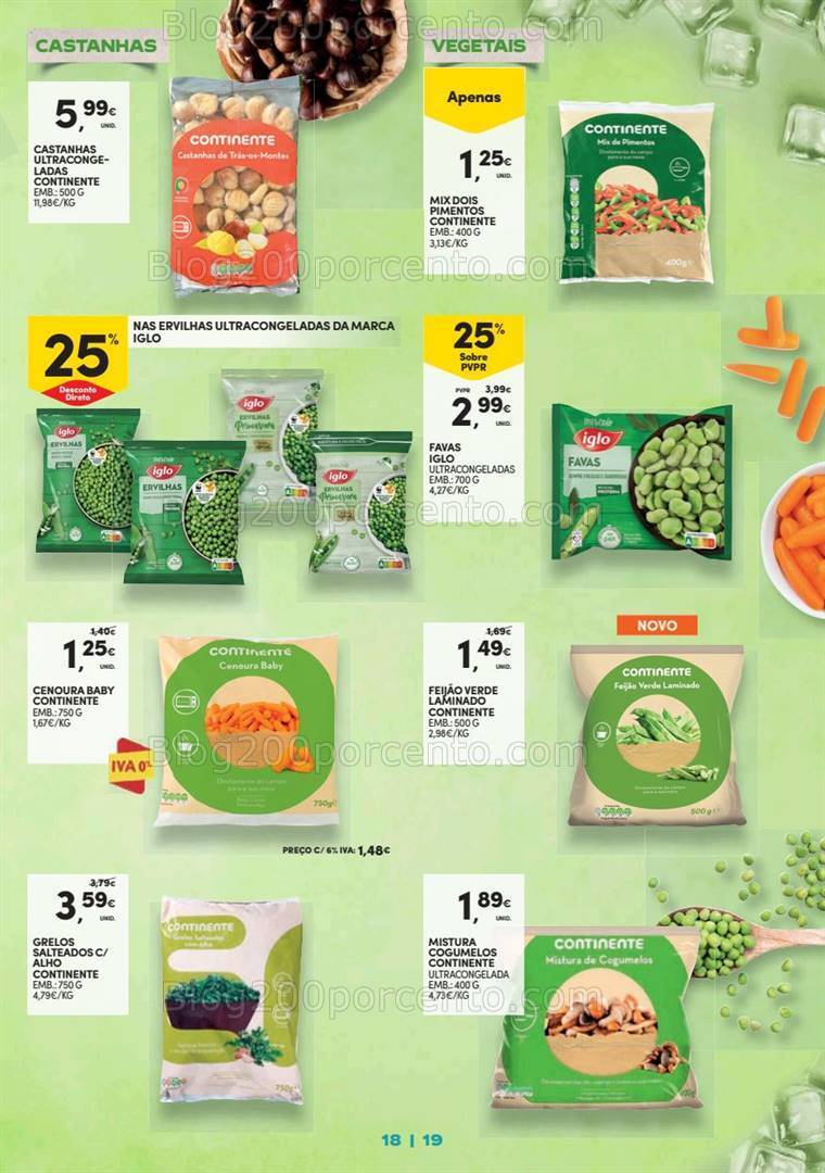Antevisão Folheto CONTINENTE Congelados Promoções de 19 setembro a 15 outubro