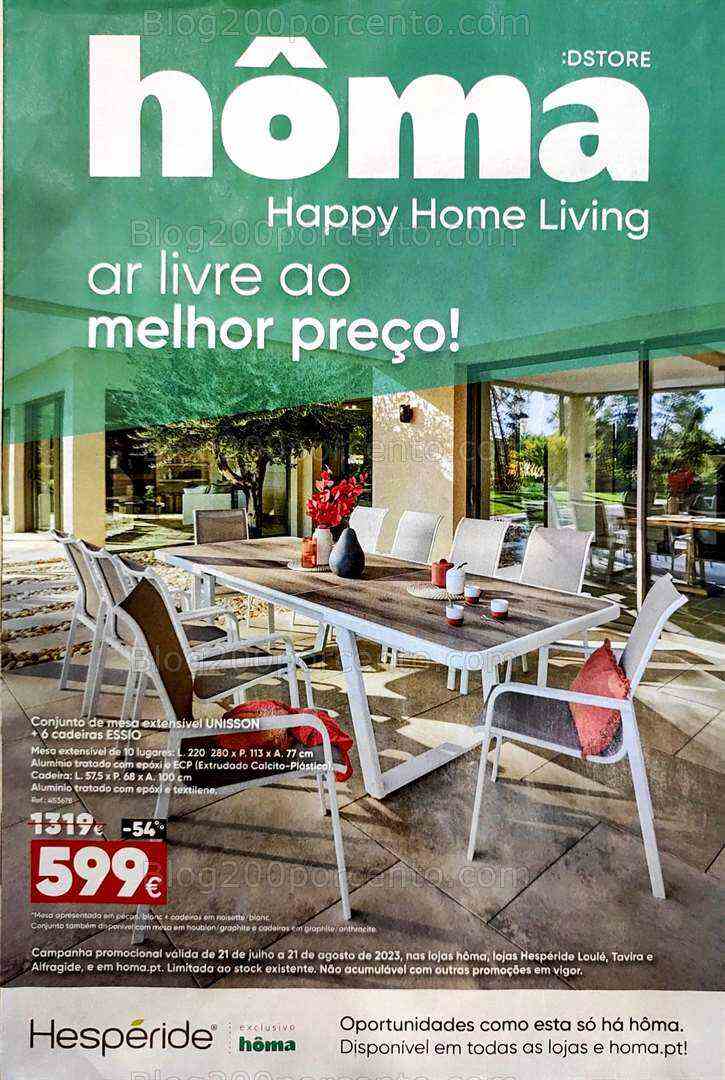 Antevisão Folheto HÔMA Extra Ar Livre Promoções de 21 julho a 21 agosto