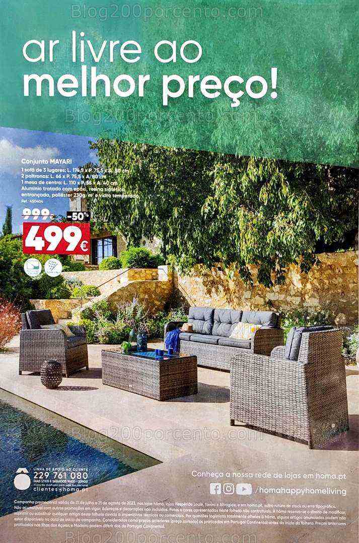 Antevisão Folheto HÔMA Extra Ar Livre Promoções de 21 julho a 21 agosto