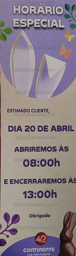 ALERTA - Aqui está o horário de domingo de Páscoa do CONTINENTE!