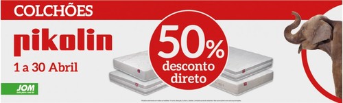 50% de desconto | JOM | de 1 a 30 abril