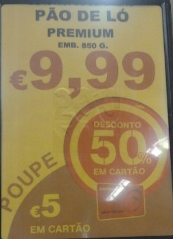 50% em Pão de ló