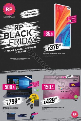 Black Friday RADIO POPULAR Promoções de 21 a 25 