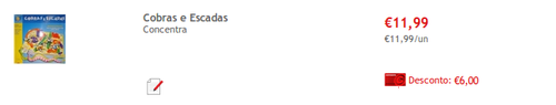 100% Desconto, em Cobras e Escadas Concentra, No Continente