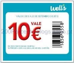 Amanha último dia para usar o cupão wells